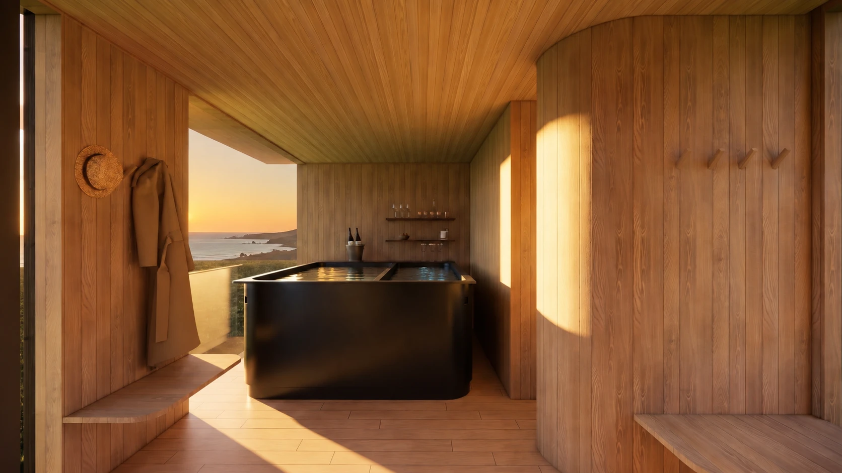 Lakeside cabin interior