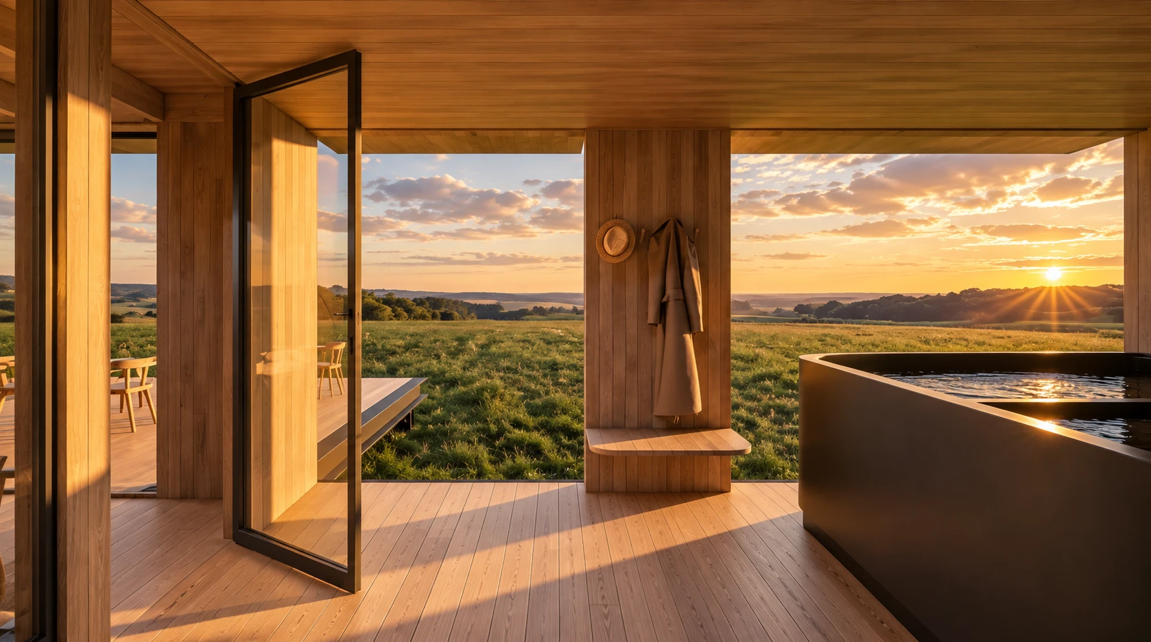 Lakeside cabin interior