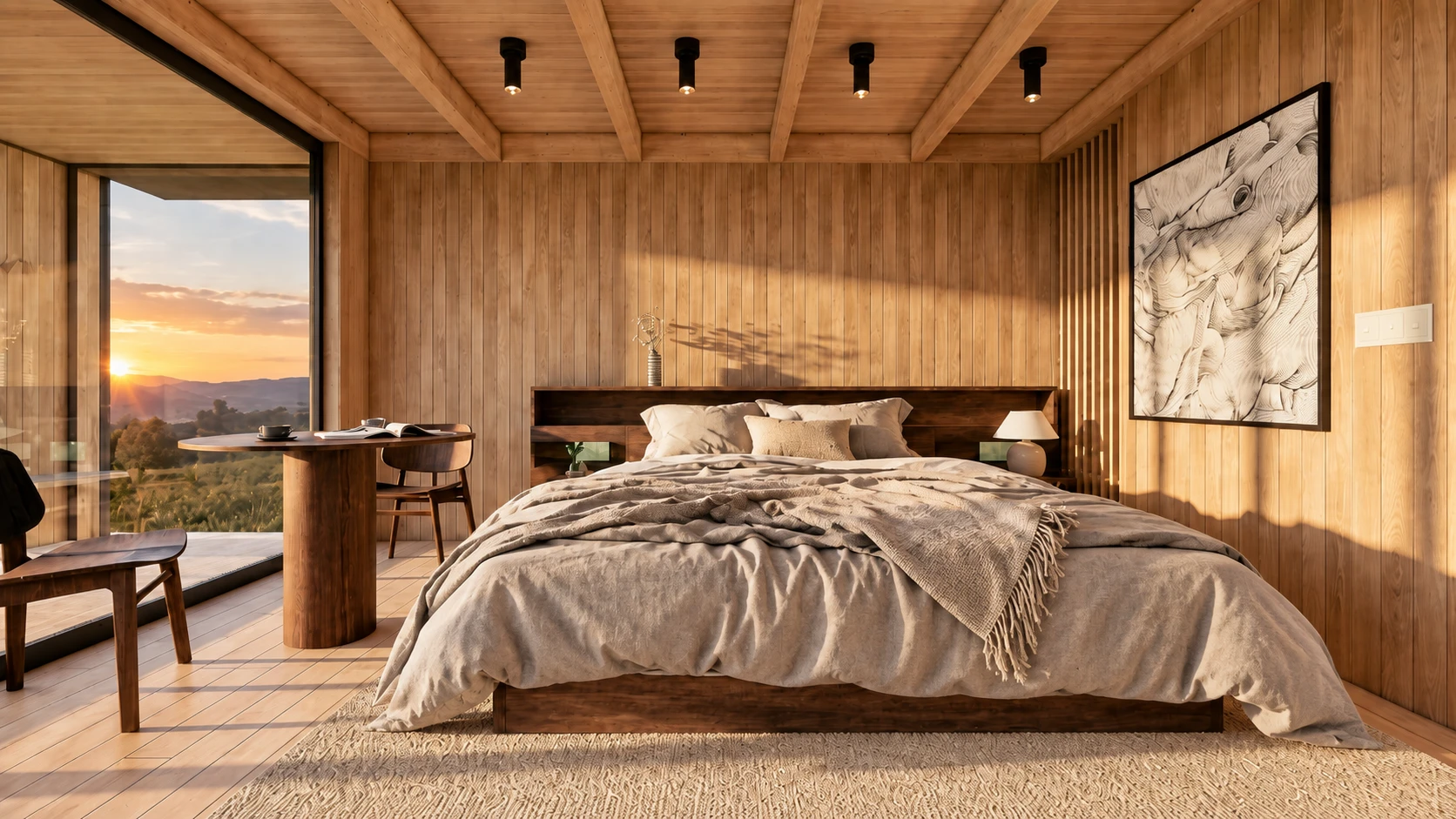 Lakeside cabin interior